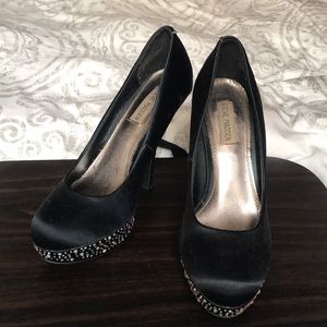 Platform black heels